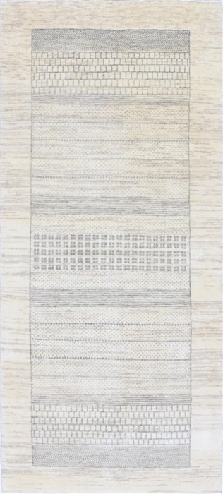 Modern Grey Runner Hand Knotted 26 X 58  Area Rug 250-26019 Image 0