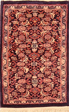 Egyptian Tabriz Brown Rectangle 1x2 ft Wool Carpet 26024