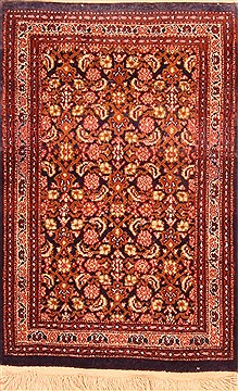 Tabriz Brown Square Hand Knotted 1'8" X 2'6"  Area Rug 100-26032