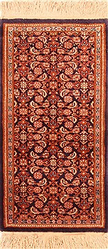 Egyptian Tabriz Brown Rectangle 1x2 ft Wool Carpet 26045