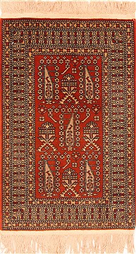 Armenian Shirvan Red Rectangle 2x3 ft Wool Carpet 26049