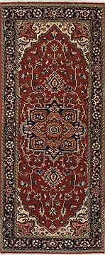 Indian Serapi Red Runner 6 ft and Smaller Wool Carpet 26055