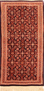 Egyptian Tabriz Brown Rectangle 2x3 ft Wool Carpet 26058