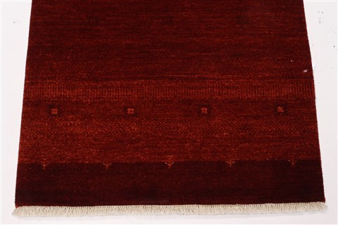 Modern Red Runner Hand Knotted 26 X 510  Area Rug 250-26059 Image 4