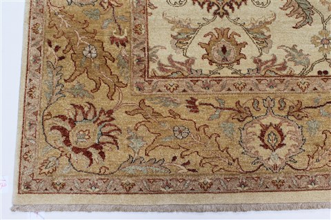 Chobi Beige Hand Knotted 90 X 119 Area Rug 250-26070 Image 5