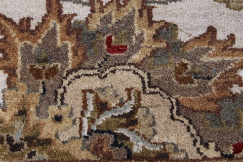 Kashan Beige Hand Knotted 90 X 120 Area Rug 250-26071 Image 6