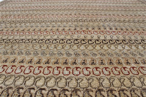 Modern Beige Hand Knotted 90 X 1110 Area Rug 250-26072 Image 11