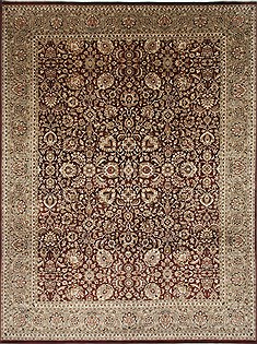 Pakistani Tabriz Beige Rectangle 9x12 ft Wool Carpet 26075