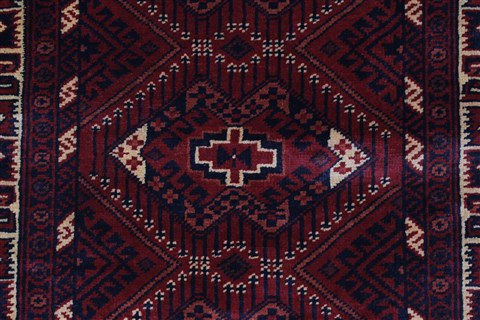 Kunduz Red Runner Hand Knotted 24 X 65 Area Rug 250-26084 Image 3