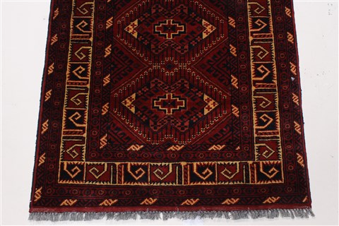 Kunduz Red Runner Hand Knotted 24 X 65 Area Rug 250-26084 Image 4