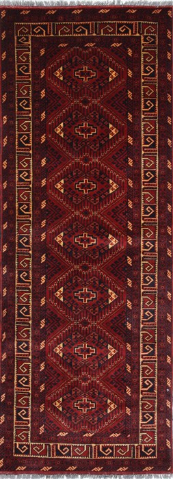 Kunduz Red Runner Hand Knotted 24 X 65 Area Rug 250-26084 Image 0