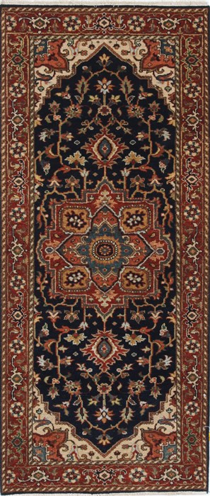 Serapi Blue Runner Hand Knotted 26 X 511 Area Rug 250-26085 Image 0