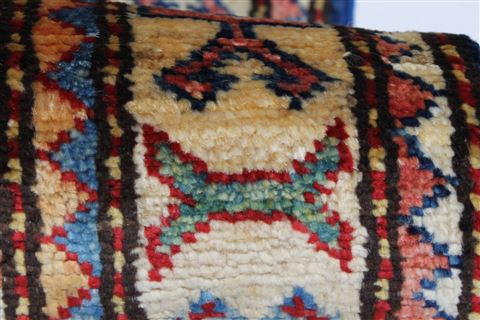 Kazak Beige Runner Hand Knotted 110 X 55 Area Rug 250-26089 Image 11