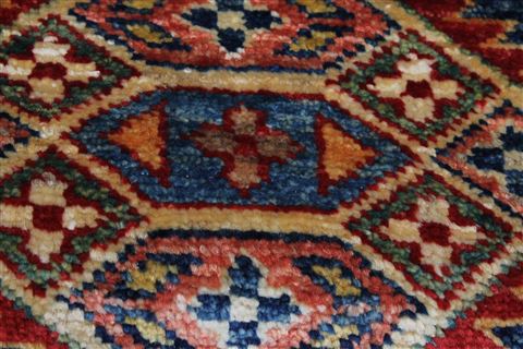 Kazak Beige Runner Hand Knotted 110 X 55 Area Rug 250-26089 Image 20