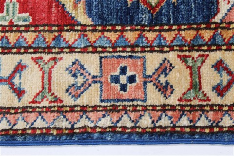 Kazak Beige Runner Hand Knotted 110 X 55 Area Rug 250-26089 Image 23