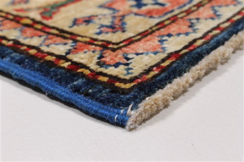 Kazak Beige Runner Hand Knotted 110 X 55 Area Rug 250-26089 Image 26