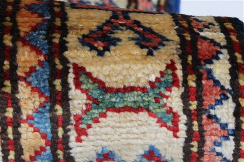 Kazak Beige Runner Hand Knotted 110 X 55 Area Rug 250-26089 Image 8