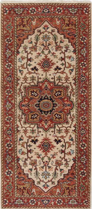 Serapi White Runner Hand Knotted 27 X 59 Area Rug 250-26090 Image 0
