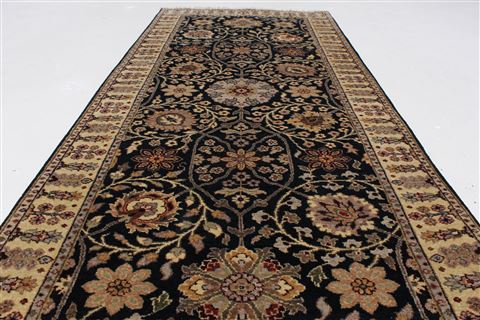 Agra Beige Runner Hand Knotted 27 X 60 Area Rug 250-26093 Image 1