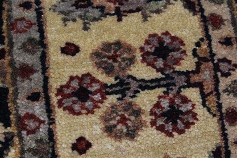 Agra Beige Runner Hand Knotted 27 X 60 Area Rug 250-26093 Image 8