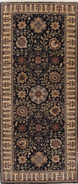 Agra Beige Runner Hand Knotted 27 X 60 Area Rug 250-26093 Image 0
