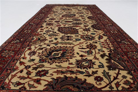 Tabriz Beige Runner Hand Knotted 28 X 61 Area Rug 250-26094 Image 1