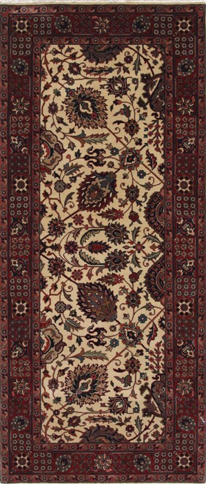 Tabriz Beige Runner Hand Knotted 28 X 61 Area Rug 250-26094 Image 0