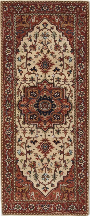 Serapi White Runner Hand Knotted 26 X 61 Area Rug 250-26095 Image 0