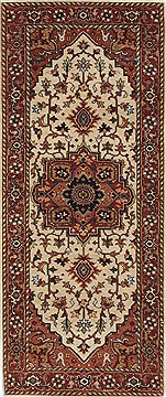 Serapi White Runner Hand Knotted 2'6" X 6'1"  Area Rug 250-26095