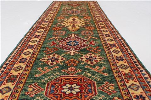 Kazak Beige Runner Hand Knotted 111 X 59 Area Rug 250-26098 Image 11