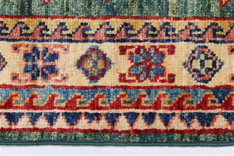 Kazak Beige Runner Hand Knotted 111 X 59 Area Rug 250-26098 Image 1