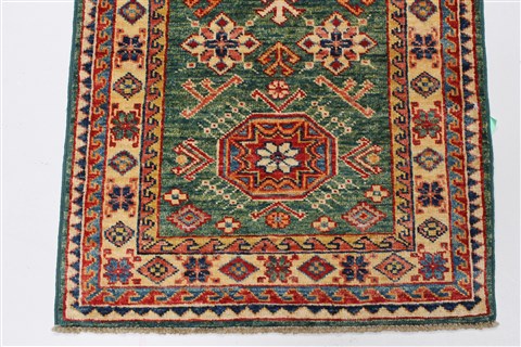 Kazak Beige Runner Hand Knotted 111 X 59 Area Rug 250-26098 Image 4