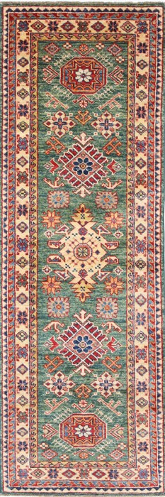 Kazak Beige Runner Hand Knotted 111 X 59 Area Rug 250-26098 Image 0