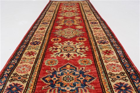 Kazak Red Runner Hand Knotted 111 X 58 Area Rug 250-26099 Image 1