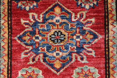 Kazak Red Runner Hand Knotted 111 X 58 Area Rug 250-26099 Image 2