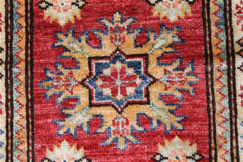 Kazak Red Runner Hand Knotted 111 X 58 Area Rug 250-26099 Image 3
