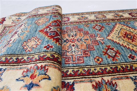 Kazak Beige Runner Hand Knotted 20 X 59 Area Rug 250-26100 Image 10