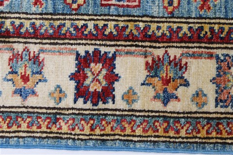 Kazak Beige Runner Hand Knotted 20 X 59 Area Rug 250-26100 Image 2