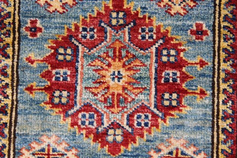Kazak Beige Runner Hand Knotted 20 X 59 Area Rug 250-26100 Image 3