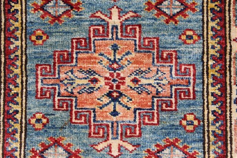 Kazak Beige Runner Hand Knotted 20 X 59 Area Rug 250-26100 Image 4