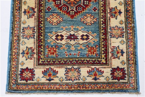 Kazak Beige Runner Hand Knotted 20 X 59 Area Rug 250-26100 Image 5