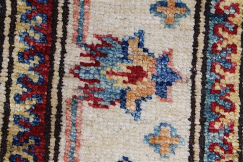 Kazak Beige Runner Hand Knotted 20 X 59 Area Rug 250-26100 Image 7