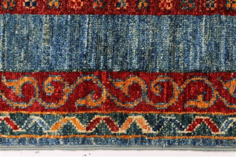 Pishavar Multicolor Hand Knotted 27 X 66 Area Rug 250-26103 Image 1