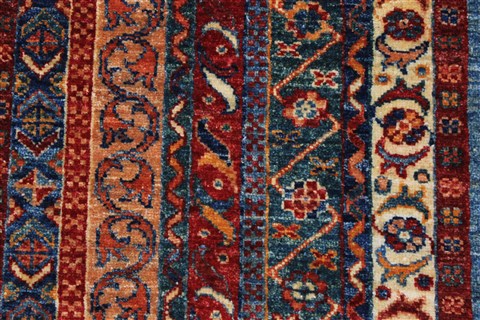 Pishavar Multicolor Hand Knotted 27 X 66 Area Rug 250-26103 Image 2