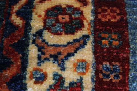 Pishavar Multicolor Hand Knotted 27 X 66 Area Rug 250-26103 Image 6