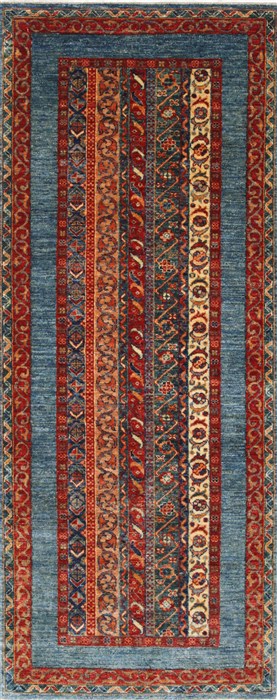 Pishavar Multicolor Hand Knotted 27 X 66 Area Rug 250-26103 Image 0