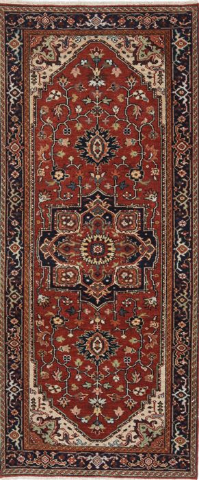 Serapi Brown Runner Hand Knotted 26 X 60 Area Rug 250-26114 Image 0