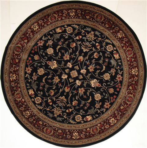 Agra Black Round Machine Made 710 X 710  Area Rug 300-26151 Image 0