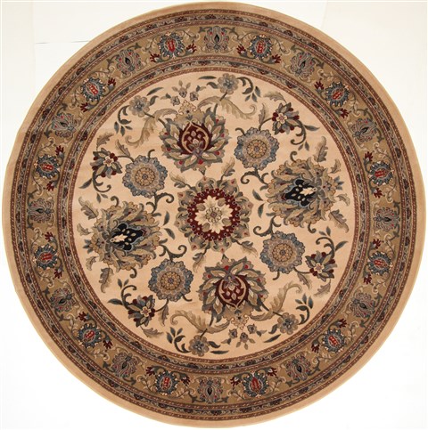 Agra Beige Round Machine Made 710 X 710  Area Rug 300-26159 Image 0