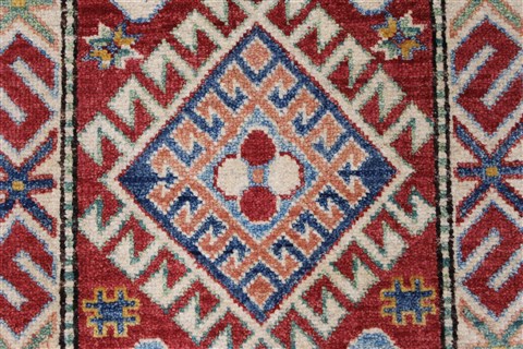 Kazak Blue Runner Hand Knotted 22 X 68 Area Rug 250-26163 Image 3